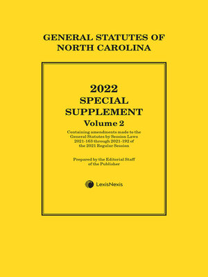cover image of General Statutes of North Carolina Annotated
